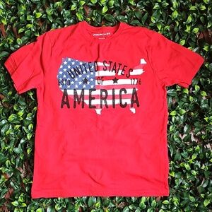 FourCast USA Flag Graphic T-Shirt | Men’s Medium | Patriotic America Tee